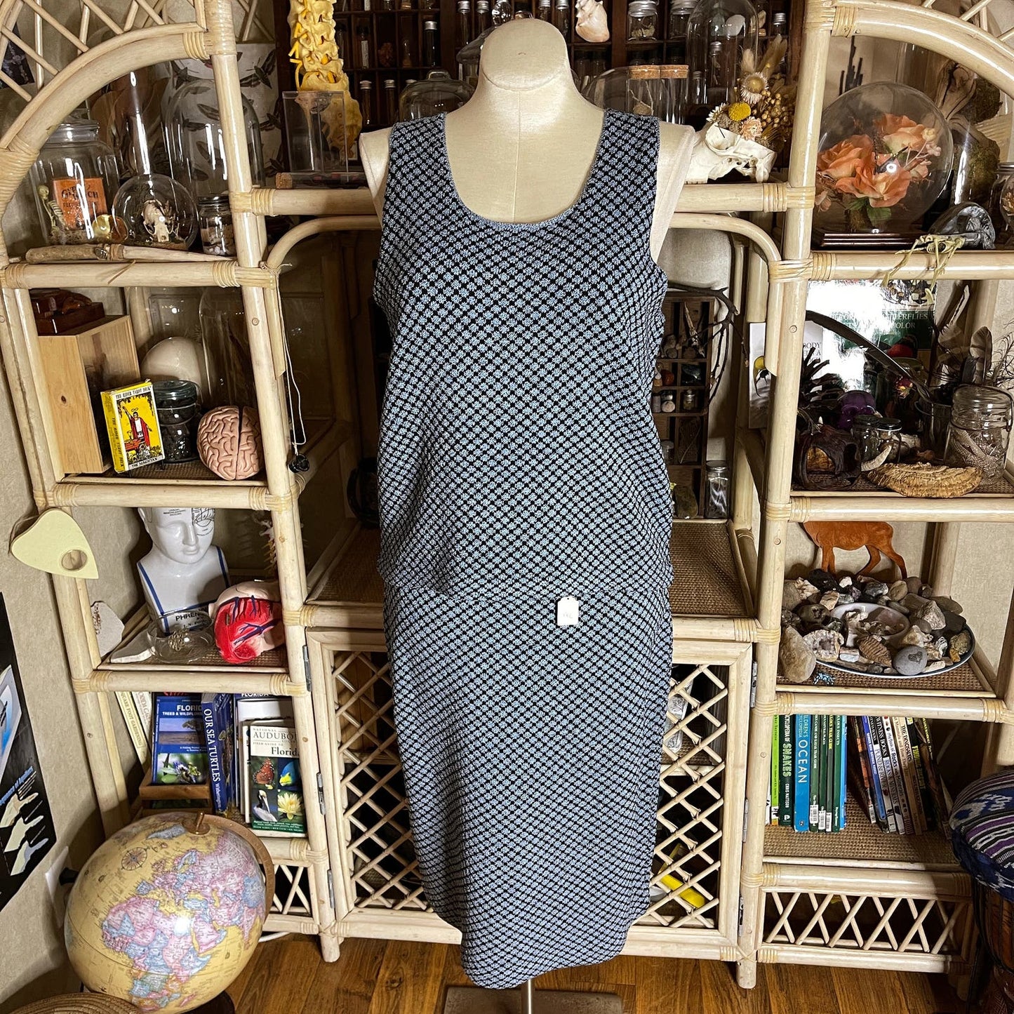 Vintage 80s High Quality Knit Skirt Set with Diamond Scale Pattern Carolyn Eve
