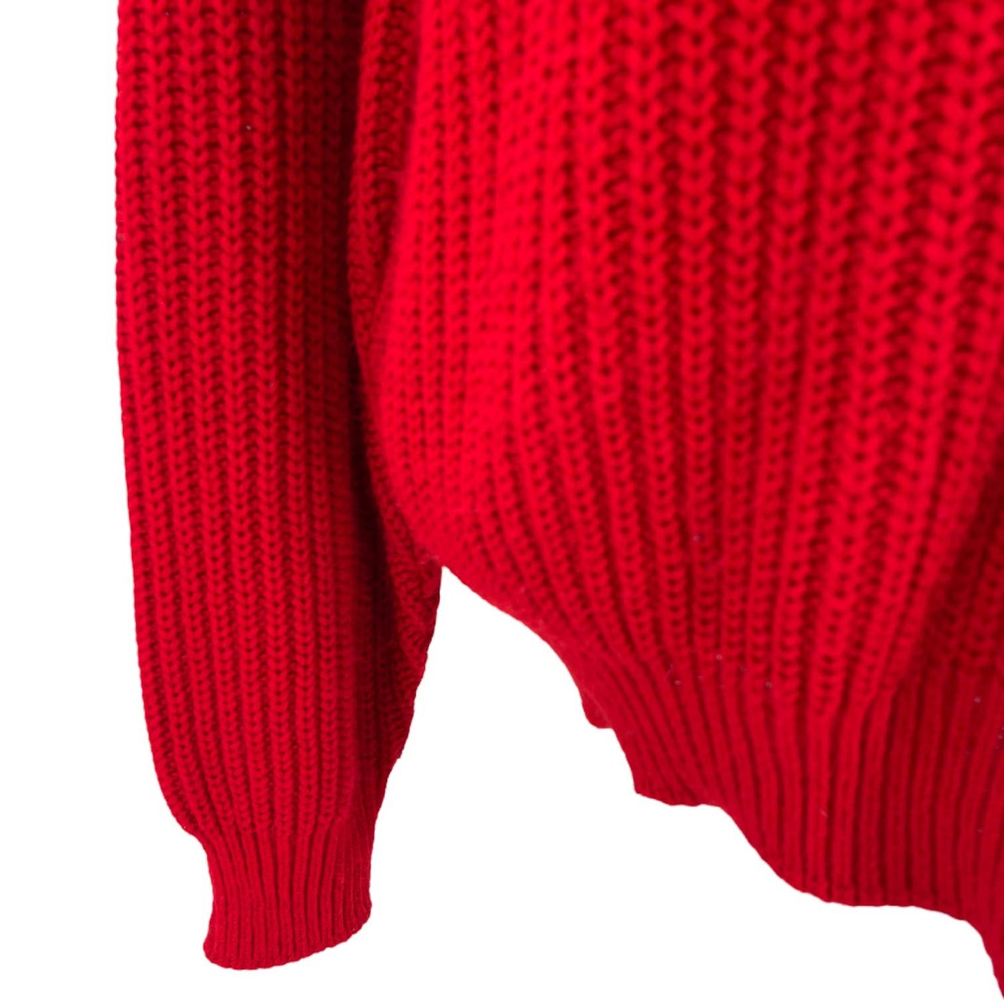 Vintage 80s Red Acrylic Sweater Chunky Knit Long Sleeve Volup Tall London Fog 2X