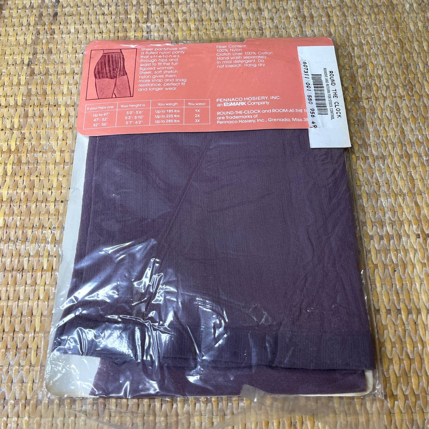 Vintage 80s Mabe Mauve Fit For Me Pantyhose Round the Clock Volup Size 3X