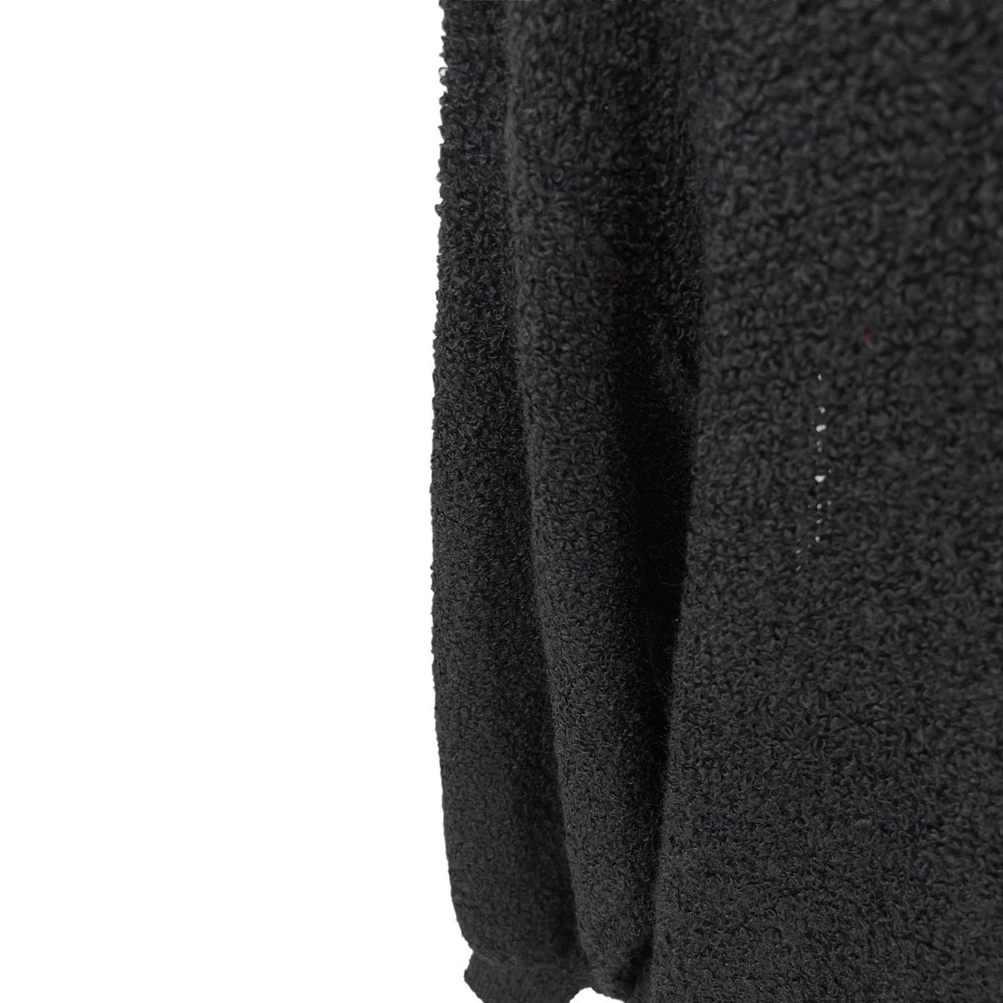 Vintage 80s Black Boucle Long Cardigan Sweater Coat Pockets Fashion Elements L