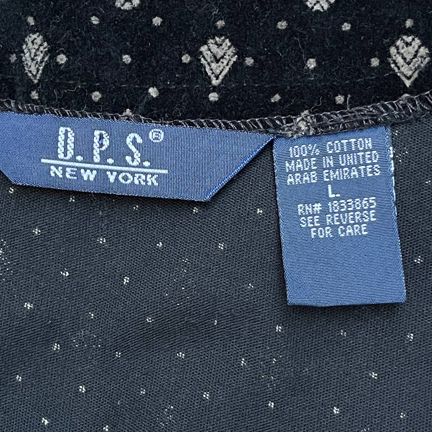 Vintage 90s Black Velvet Vest Boho Geometric Pattern Pockets Zipper DPS Size L