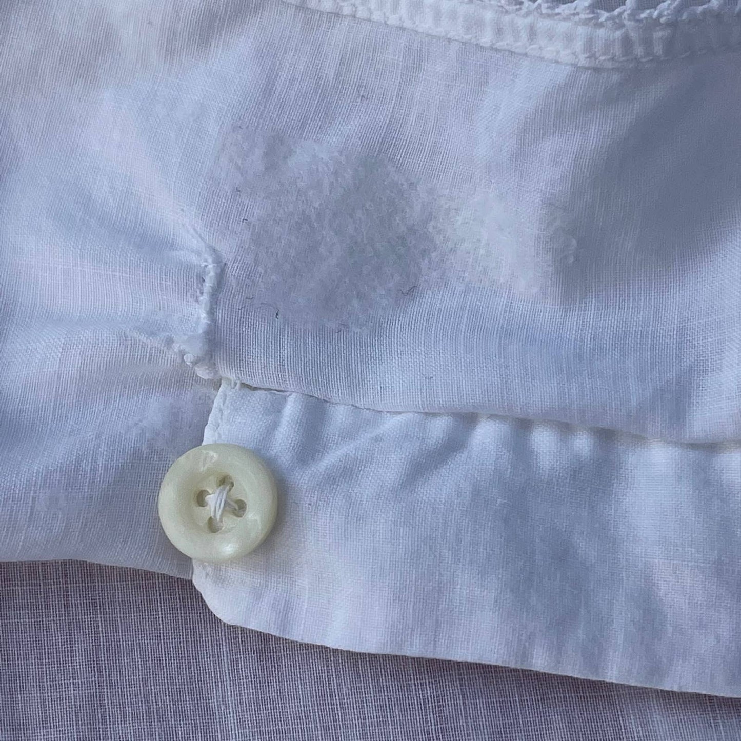 Antique White Cotton Teddy Envelope Chemise Buttons Edwardian Size L XL