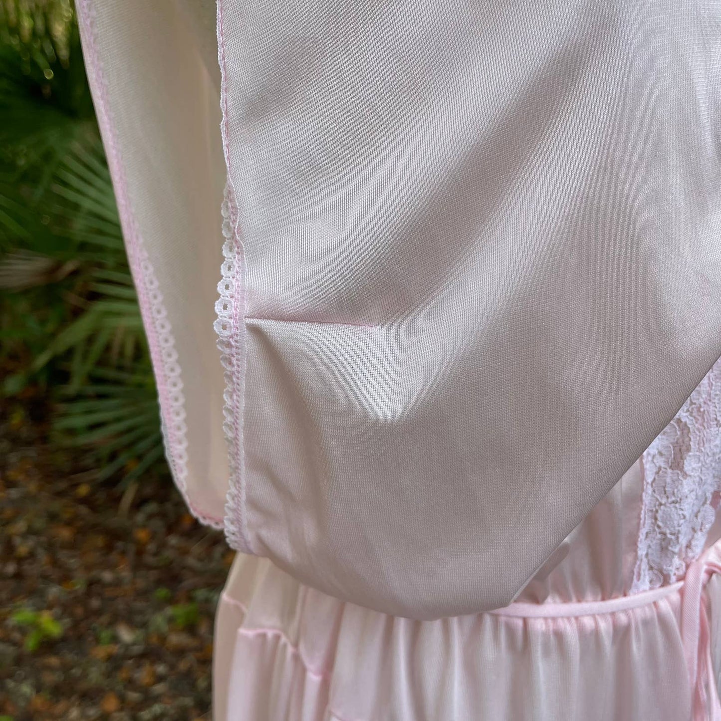 Vintage 70s Pink Sleeveless Midi Length Nightgown Keyhole Bust Kasara Size L