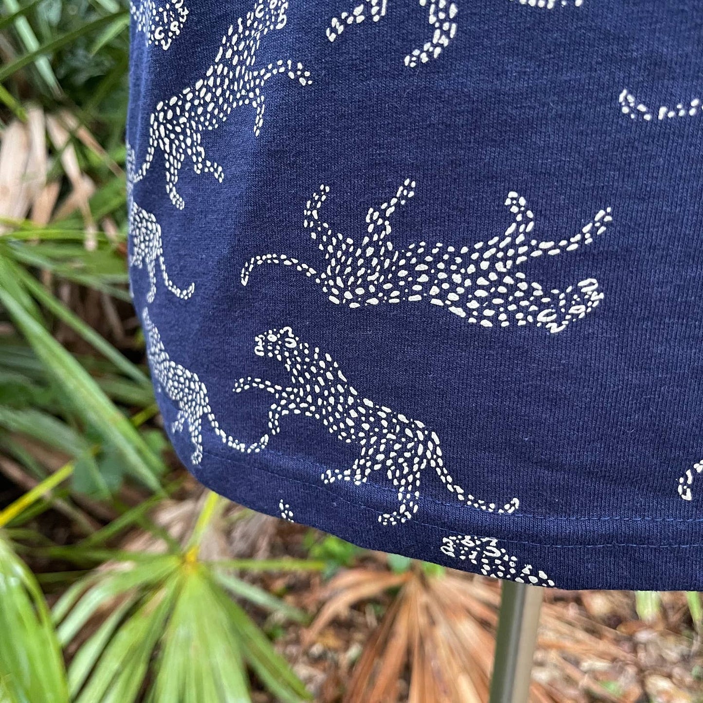 Vintage 90s Blue Leopard Cheetah Tee Shirt Cotton Kavio Designs Size M L