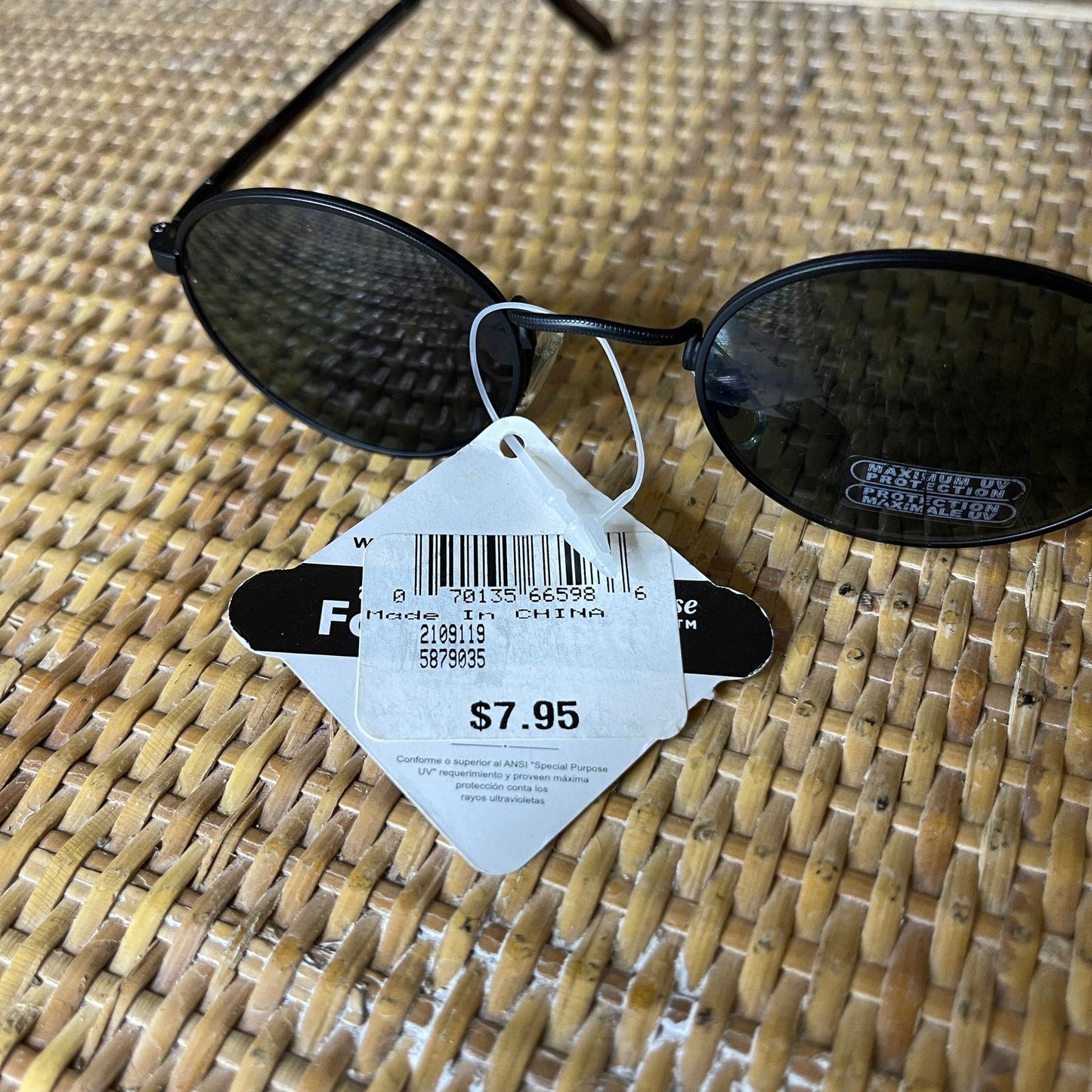 90s Sunglasses Black Metal Frame Black Lenses Tortoise Deadstock FosterGrant