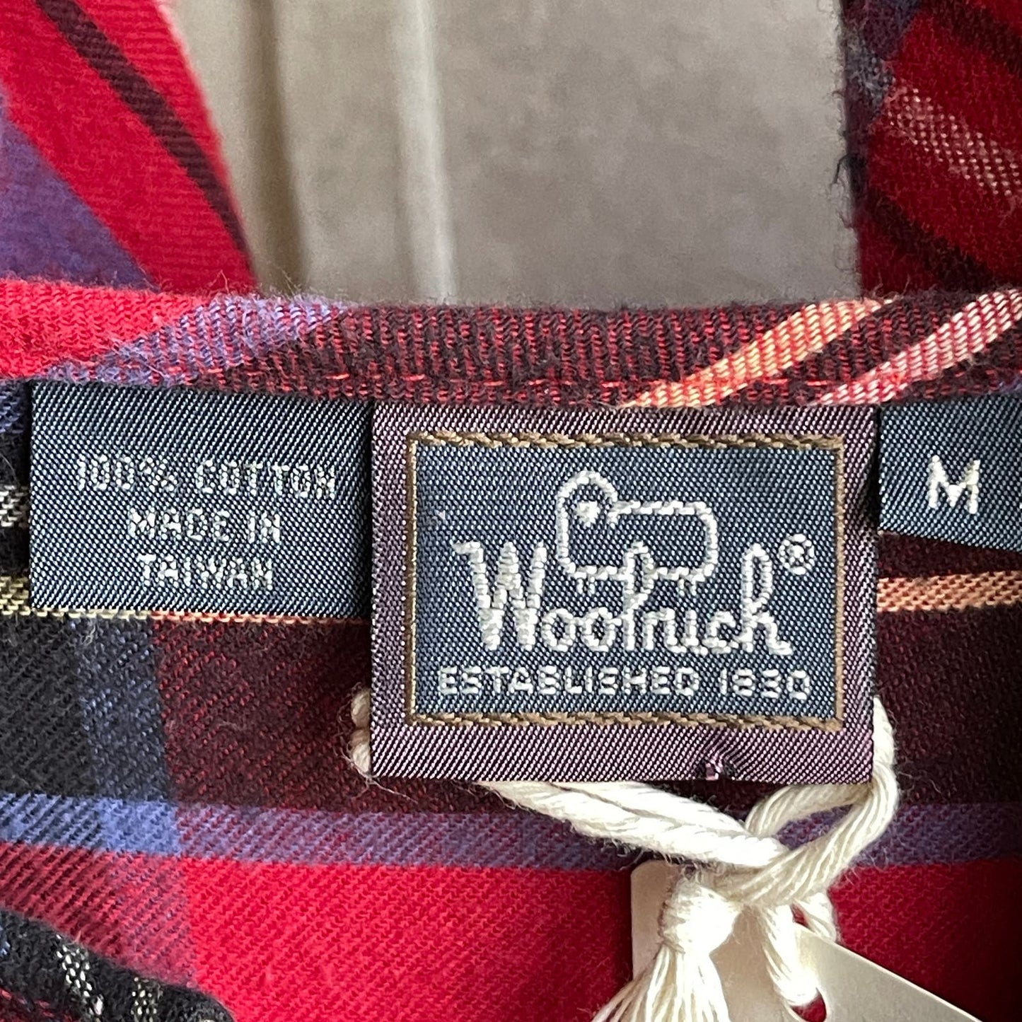 Woolrich Cotton Flannel Red Plaid Jumpsuit with Long Sleeve Button Up Size M