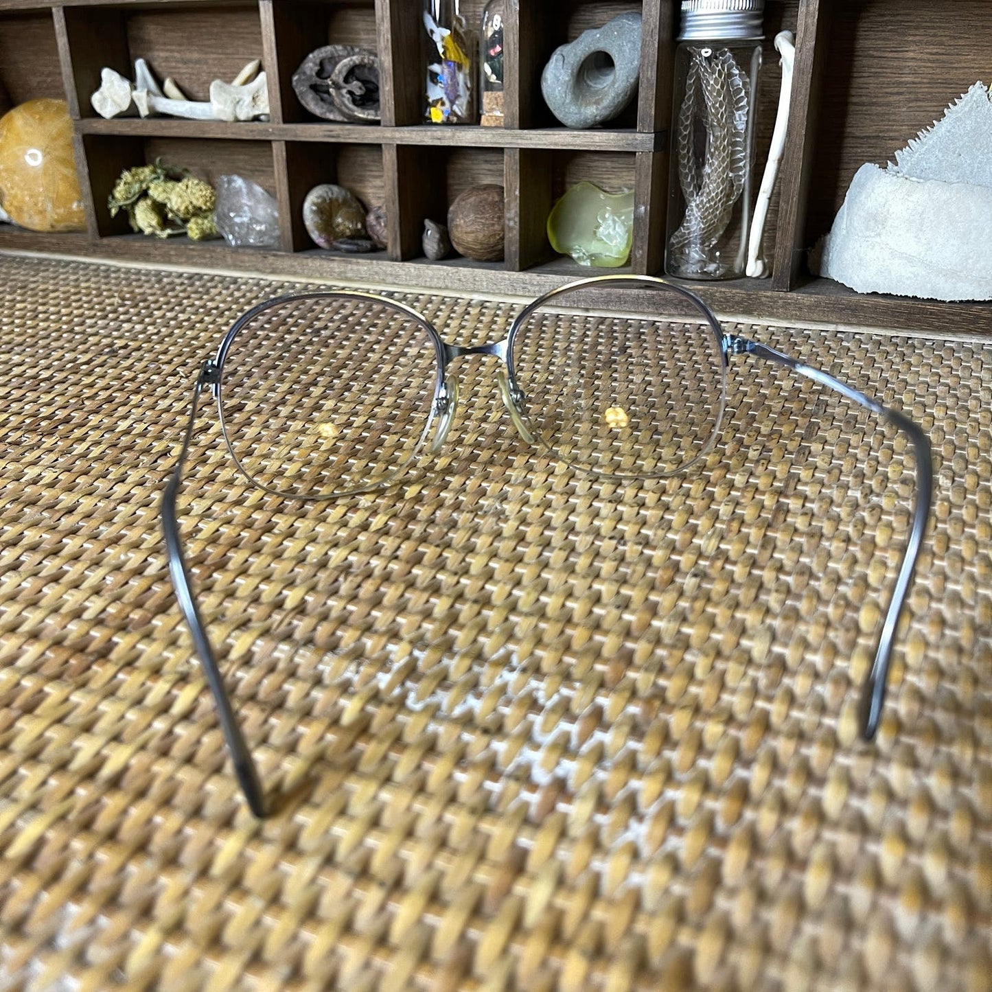 Vintage 80s Glasses Silver Toned Frames Large Lenses Italian Holiday Optics