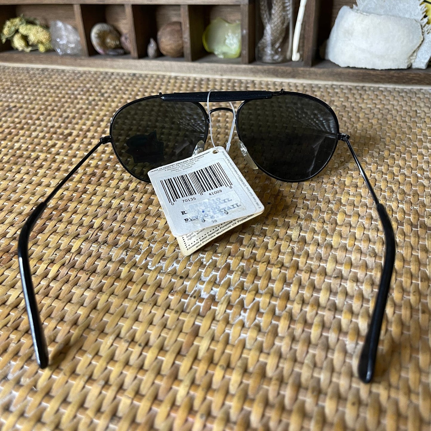Vintage 90s Kids Aviator Sunglasses Metal Frame Black Lenses FosterGrant