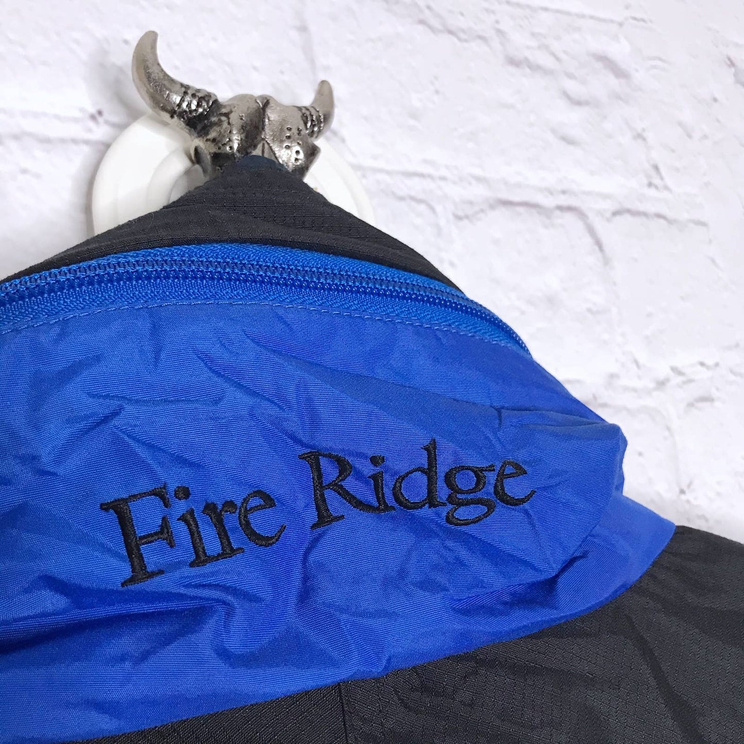 Columbia Fire Ridge Jacket Blue Black with Hood Winter Coat Size L