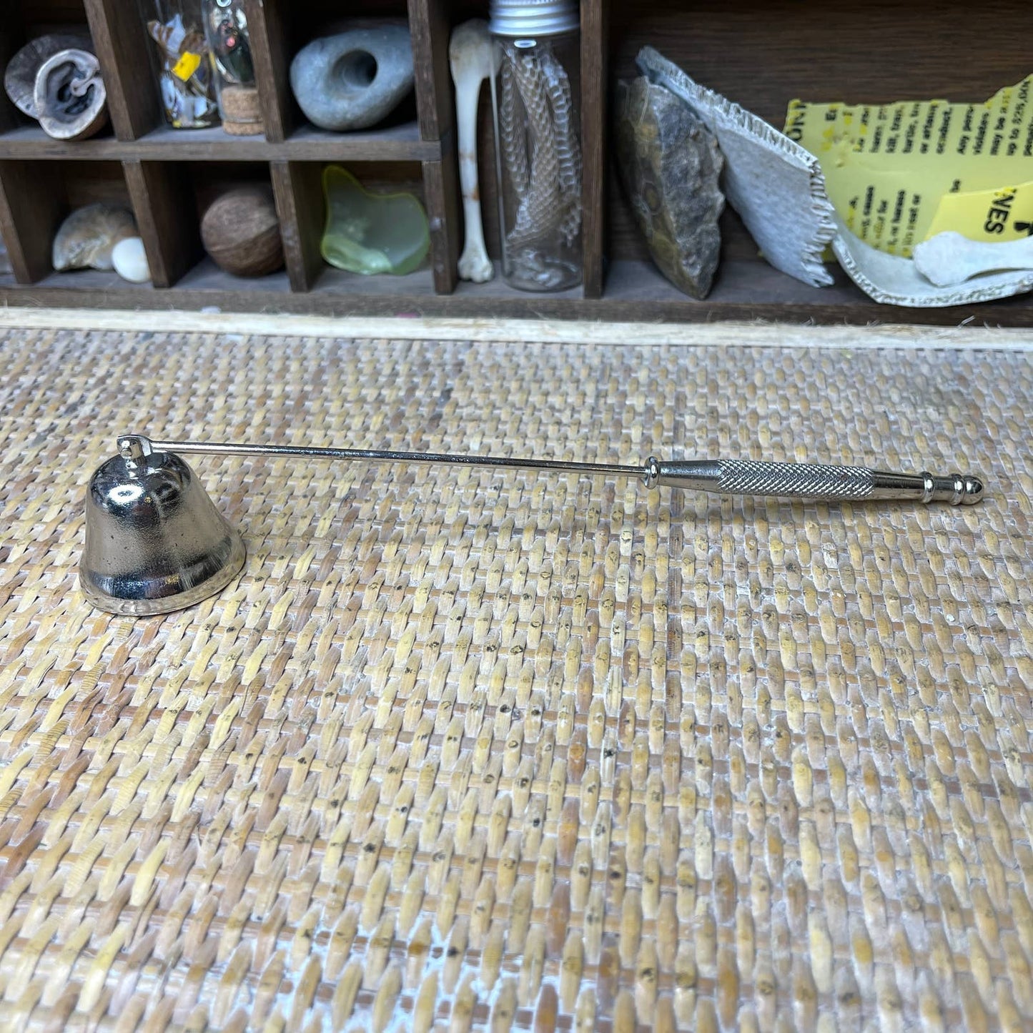 Silver Toned Candle Snuffer with End that Flips Around Aluminum