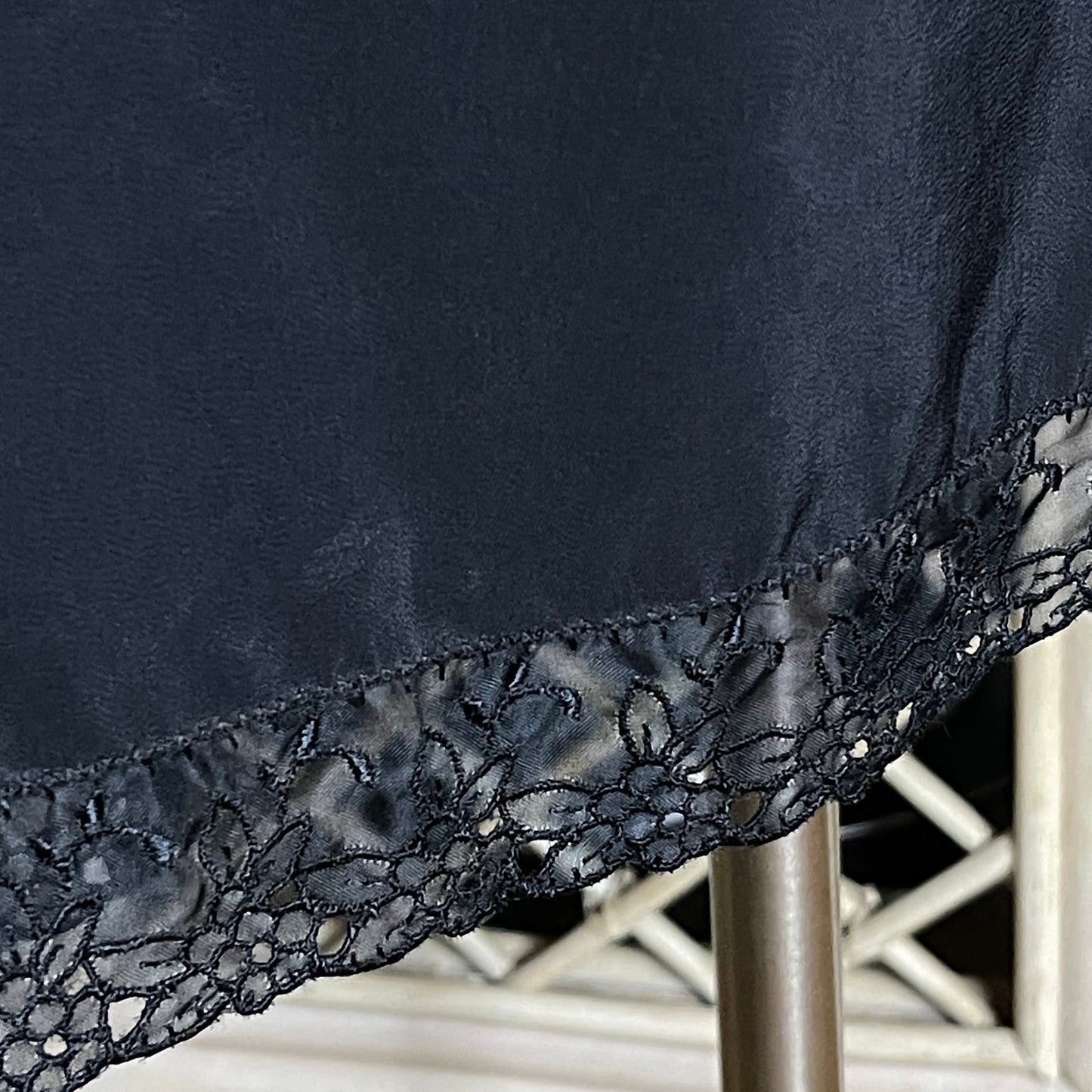 Vintage 50s Black Crepe Slip Nightgown Classic Lingerie by Barbizon Size 14