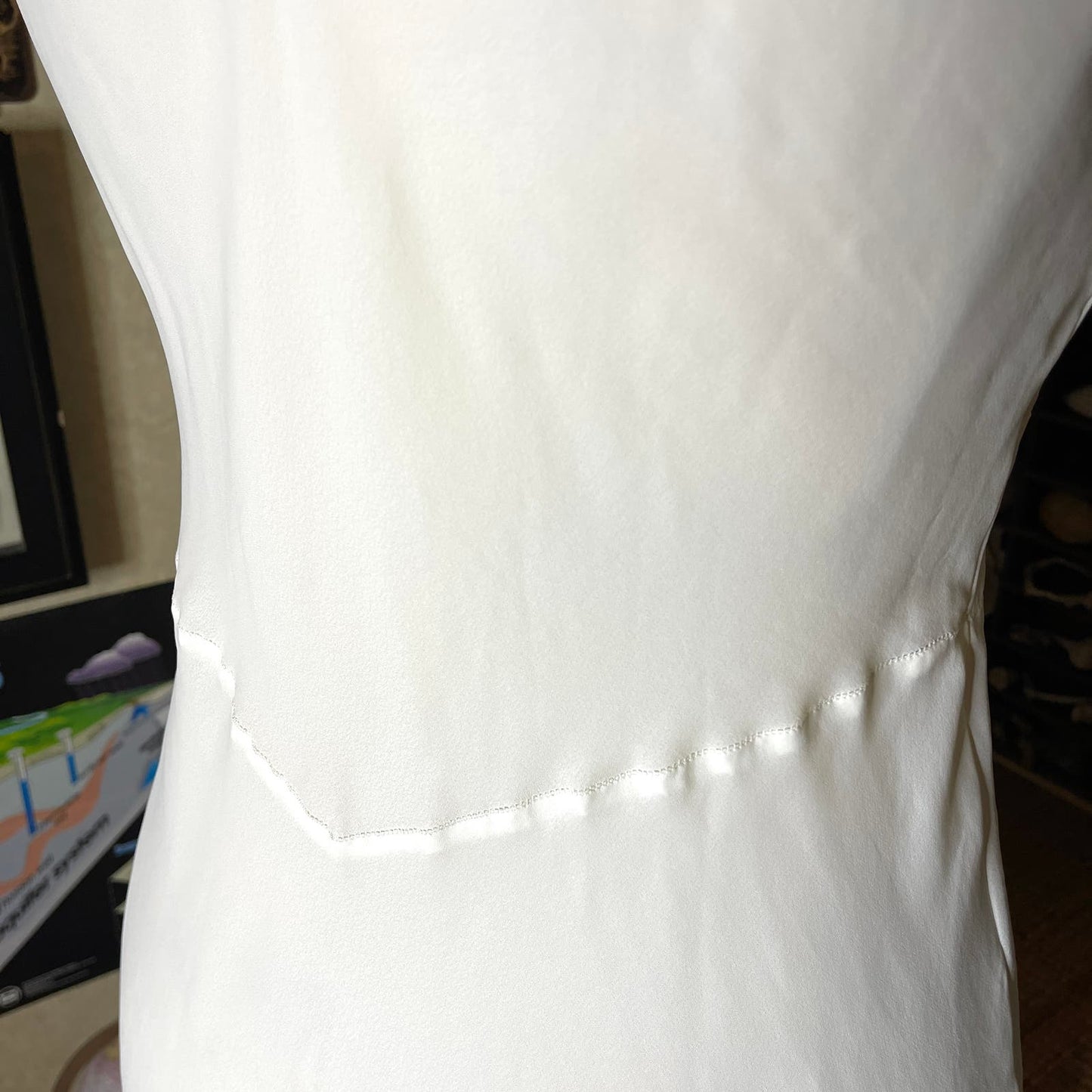 Elizabeth Arden 60s White Nightgown Slip Dress Scalloped Vintage Size 38