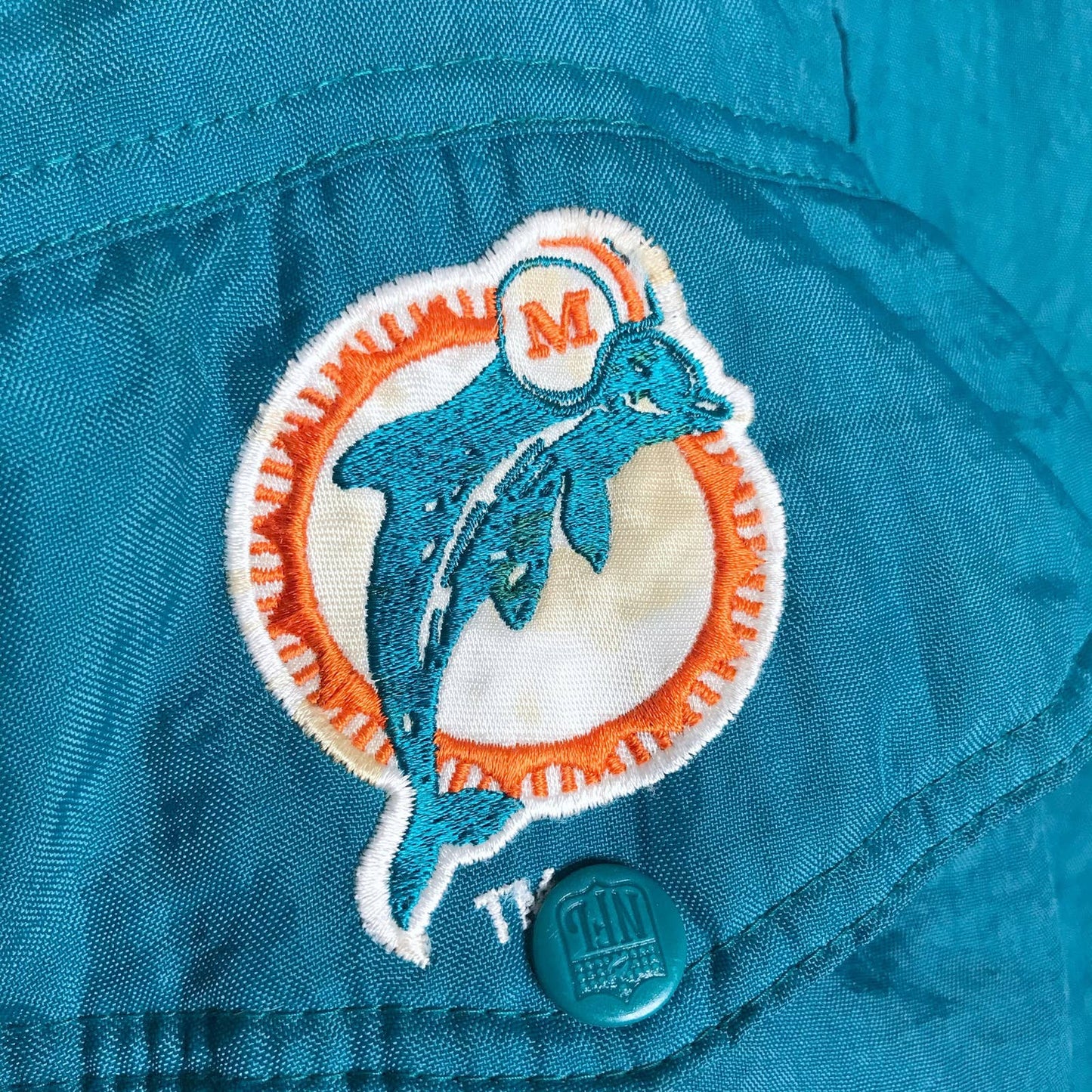 Vintage 90s Youth Reversible ProPlayer Puffer Coat Miami Dolphins NFL Football