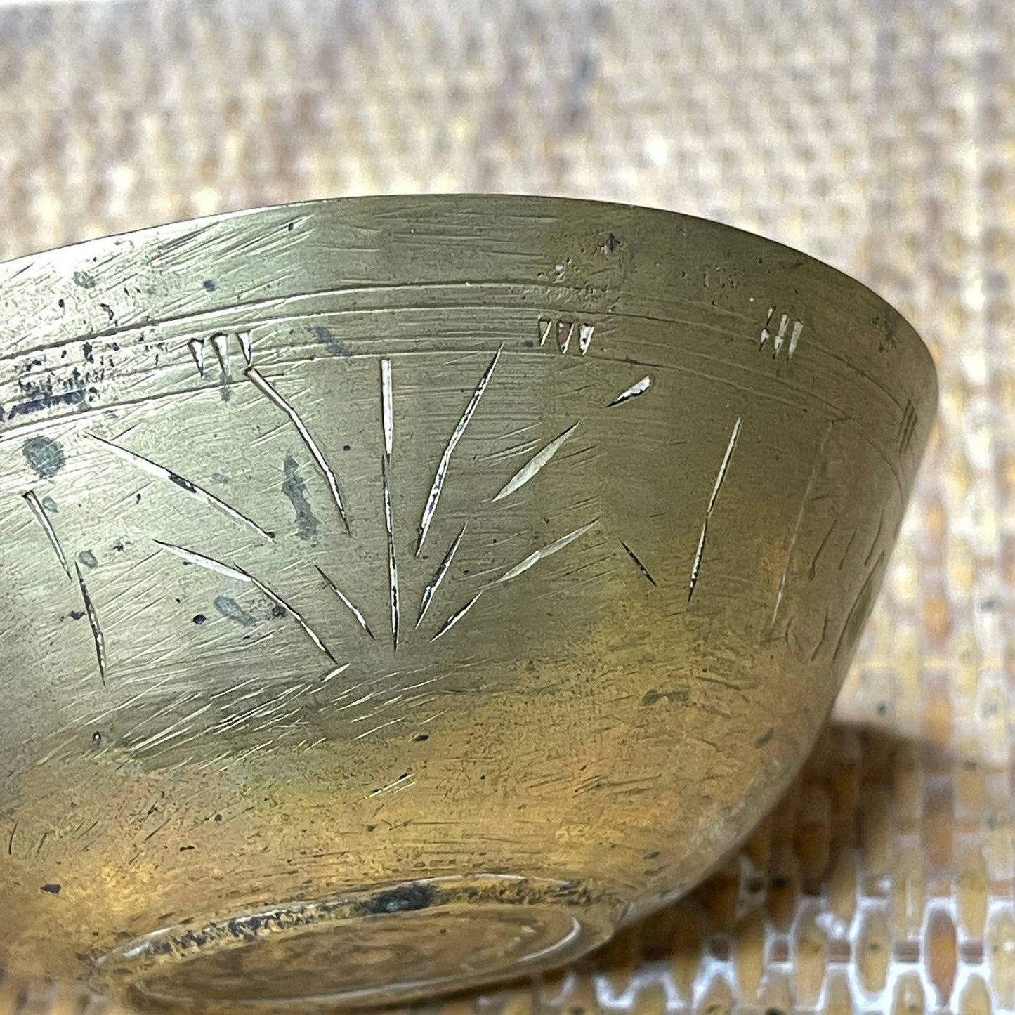 Vintage Brass Altar Bowl Small Crystal Holder Trinket Dish