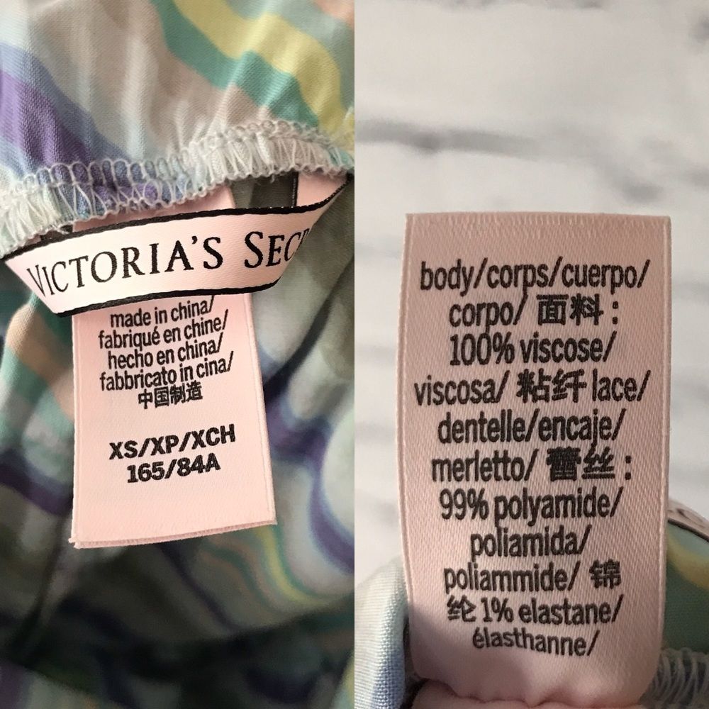 Victorias Secret Pastel Striped Romper Lace Trim Lingerie Lounge Size XS