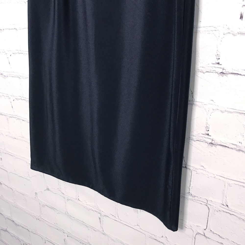 Vintage 80s Black Flutter Sleeve Dress Midi Shift Leaves Gloria Size 6