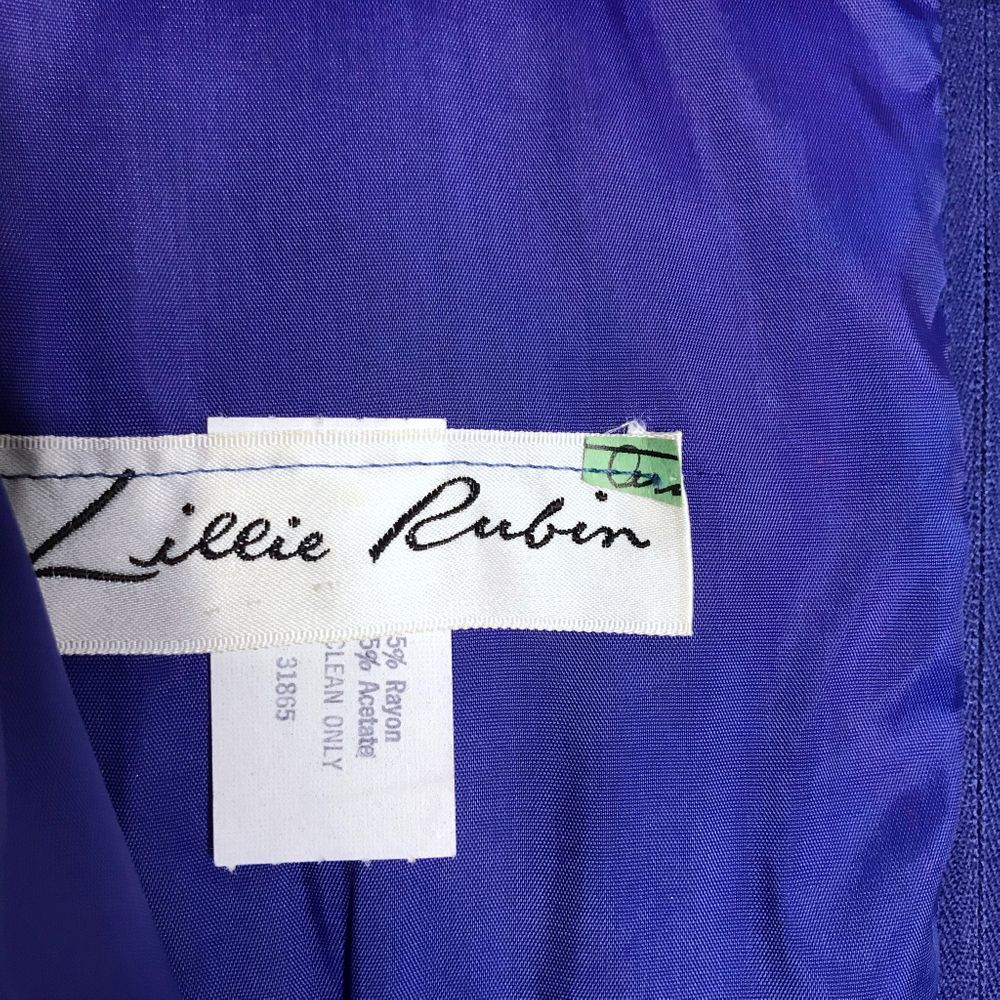 Vintage 90s Puff Sleeve Midi Dress Celestial Moon Belt Lillie Rubin Size S M