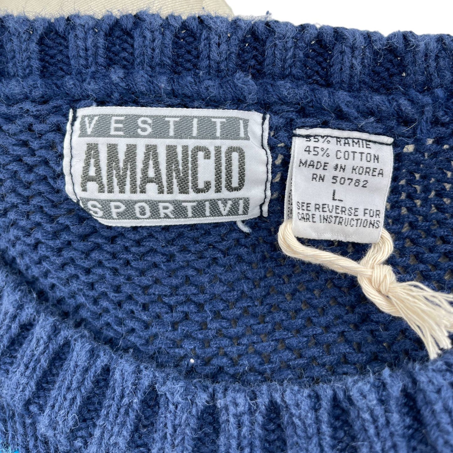 Vintage 80s Blue Sheepdog Sweater Cute Pullover Amancio Vestiti Sportivi Size L