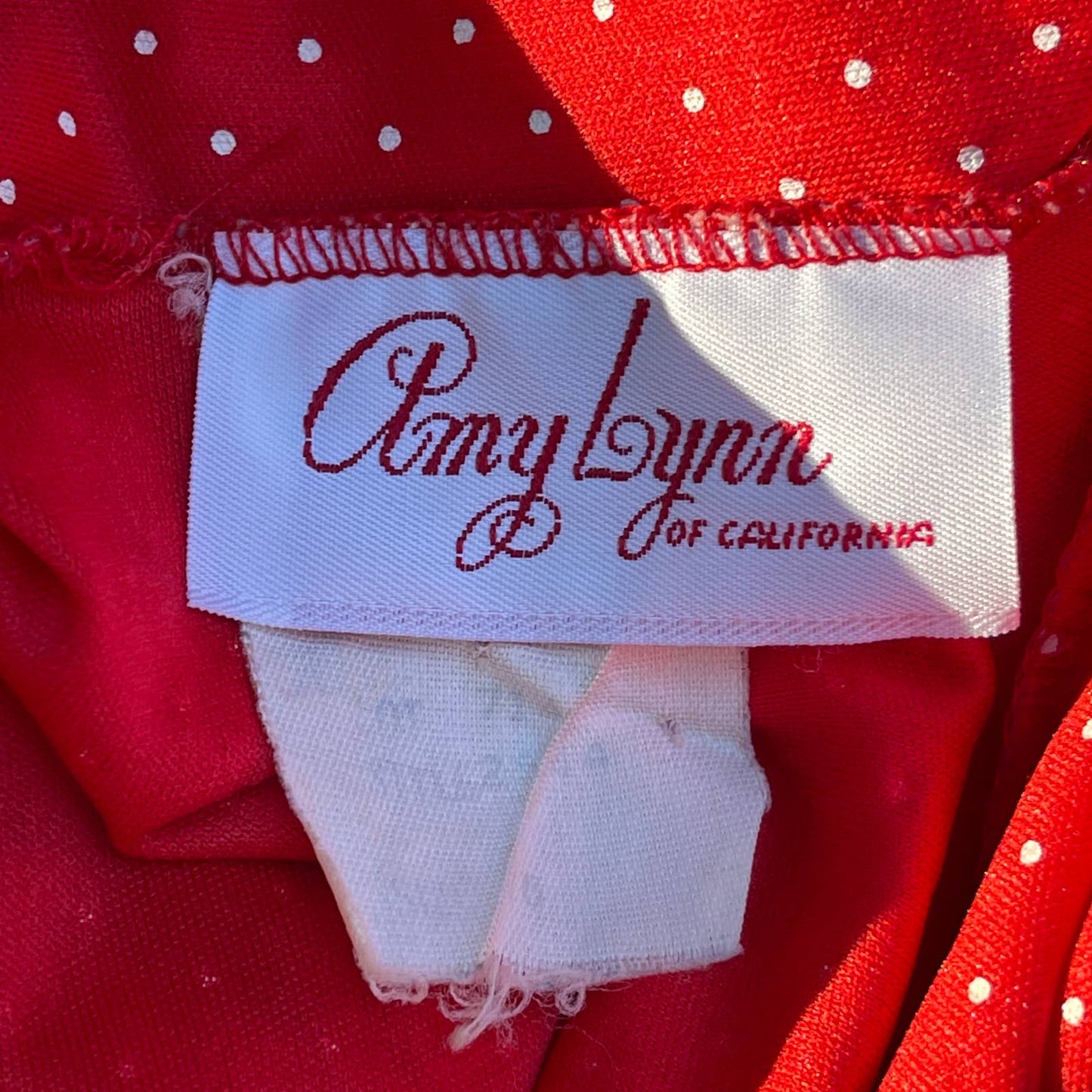 Vintage 70s Red Polka Dot Cap Sleeve Blouse Button Up Shirt Amy Lynn Size M L