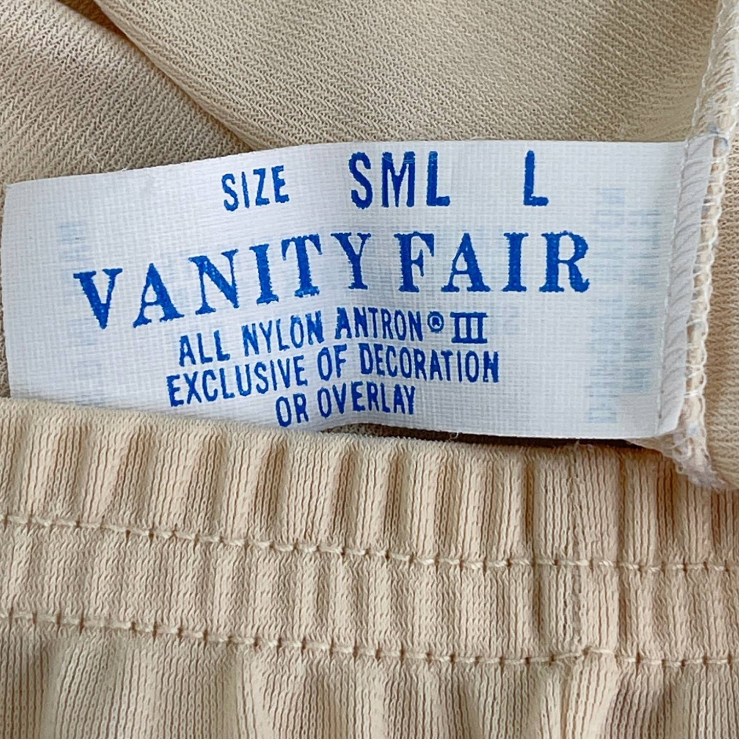 Vintage 70s A Line Beige Nude Half Slip Skirt Boudoir Lingerie Vanity Fair S M