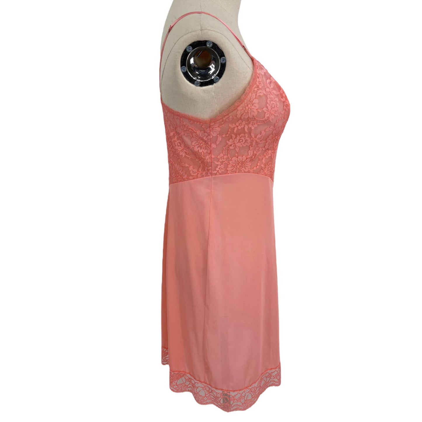 Vanity Fair Coral Lace Bust Slip Short Dress Style Lingerie 50s