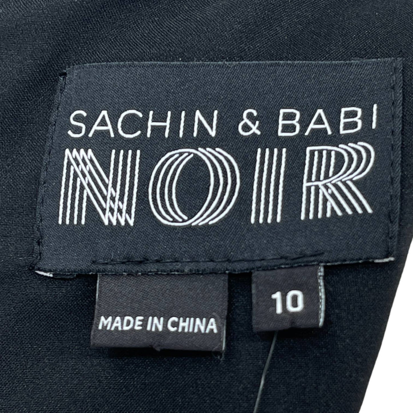 Black Crop Top Sleeveless Witchy Glam Metallic Sachin & Babi Noir Size 10