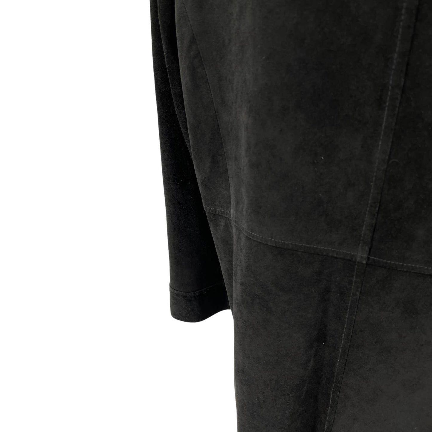 Y2K Long Black Suede Jacket Volup Vintage by Preston & York Size 1X