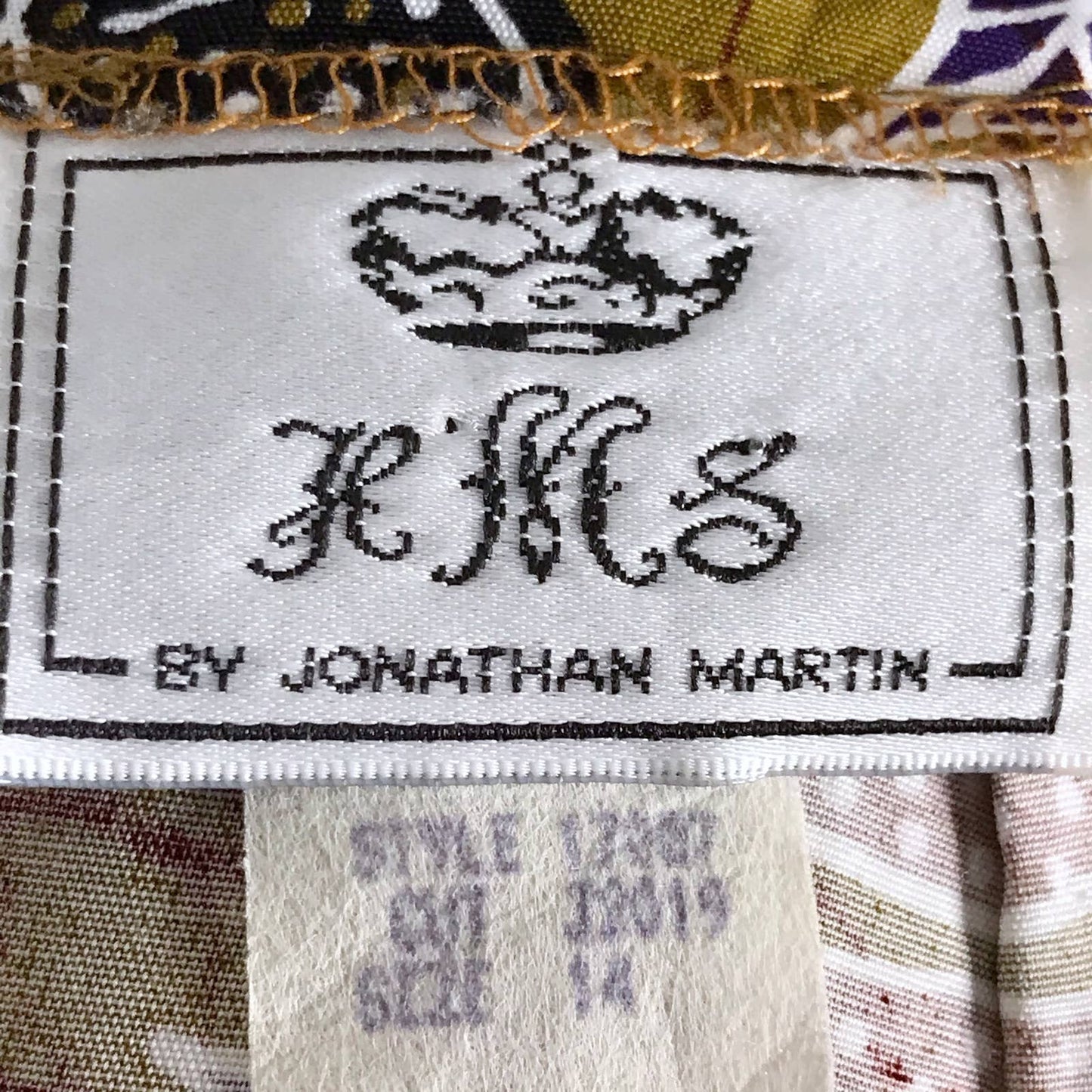 Vintage 80s Green Floral Batik Faux Wrap Skirt HMS Jonathan Martin Volup Size 14