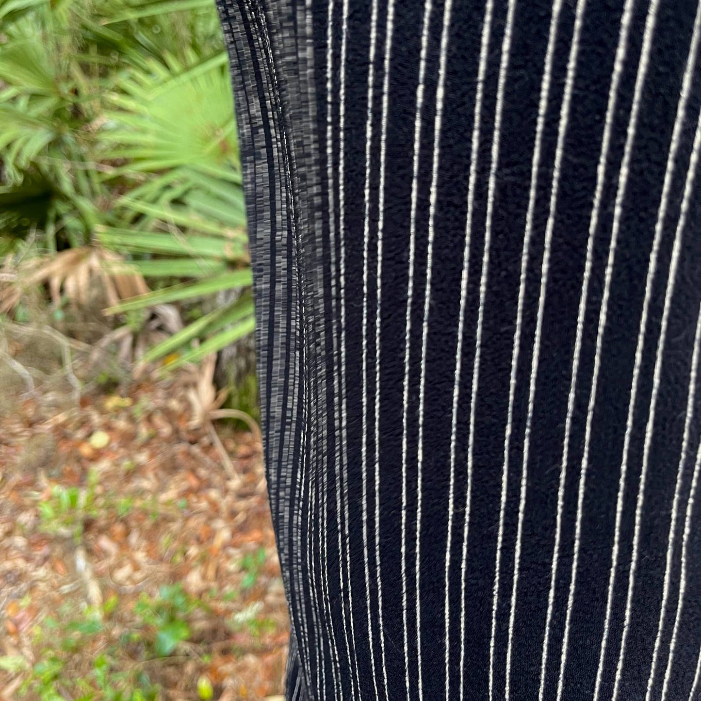 Vintage 90s Black Striped Sleeveless Blouse Buttons Josephine Chaus Sport Size M