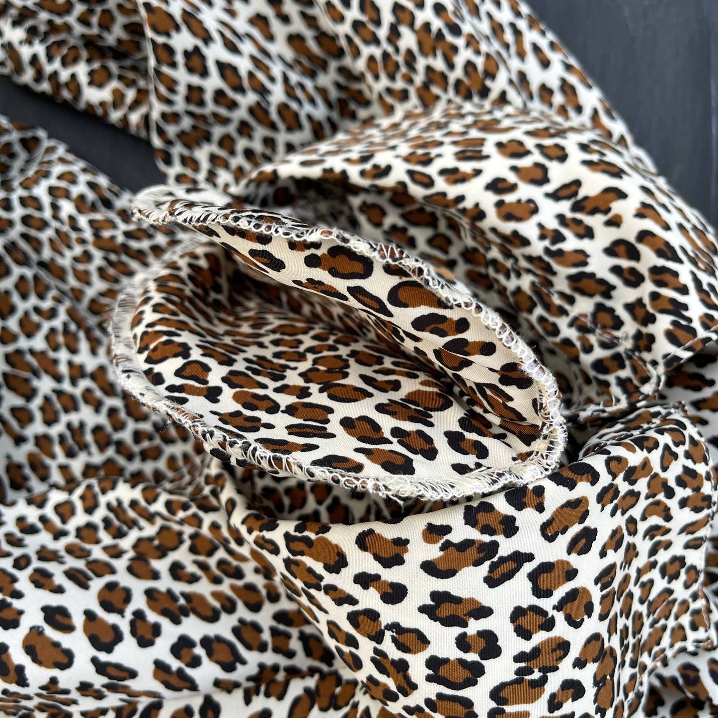 Vintage 80s Leopard Print Button Up Blouse Long Sleeves Jordan Vintage Size L