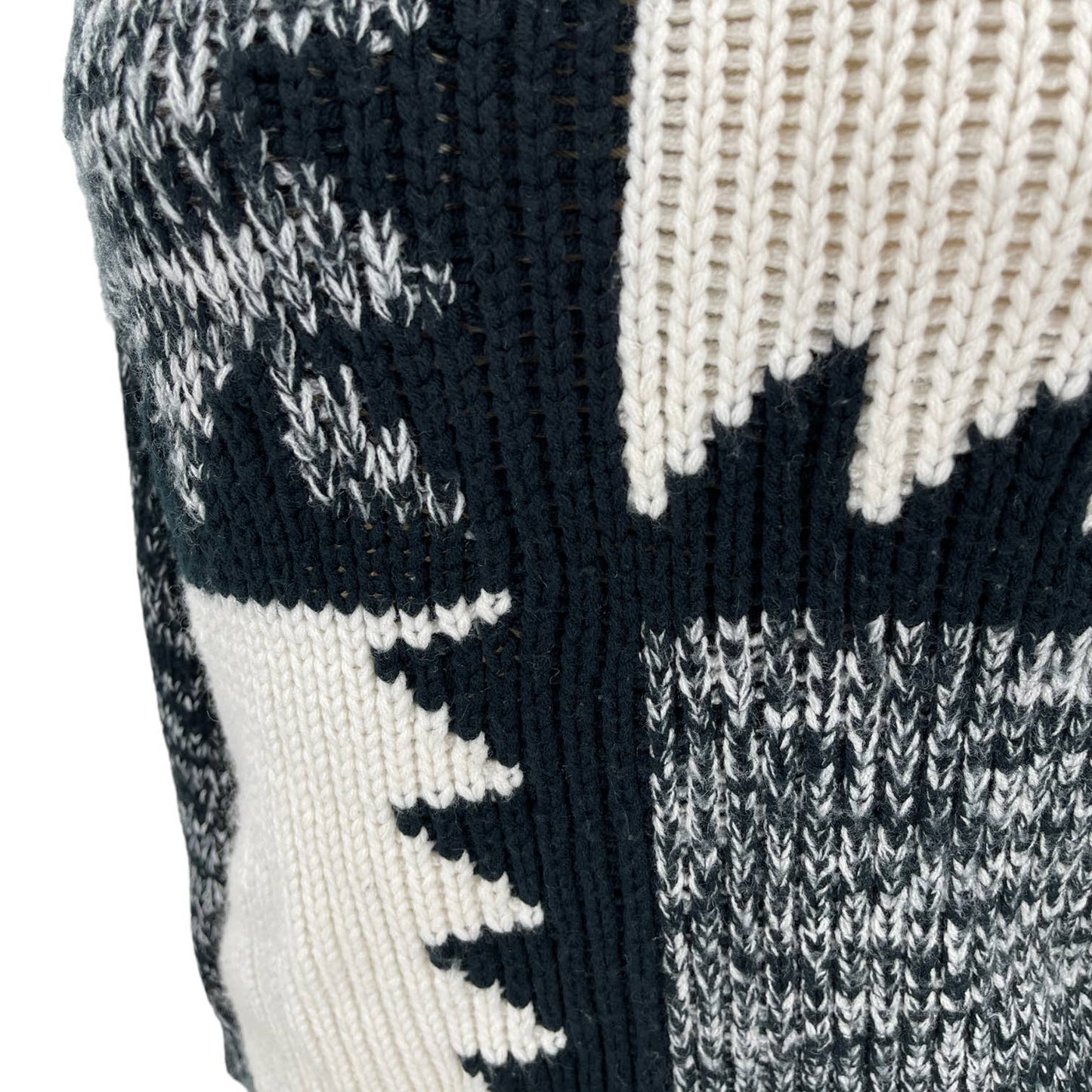 Vintage 90s Black and White Geometric Sweater Pullover LS Nicolas Allen Size M