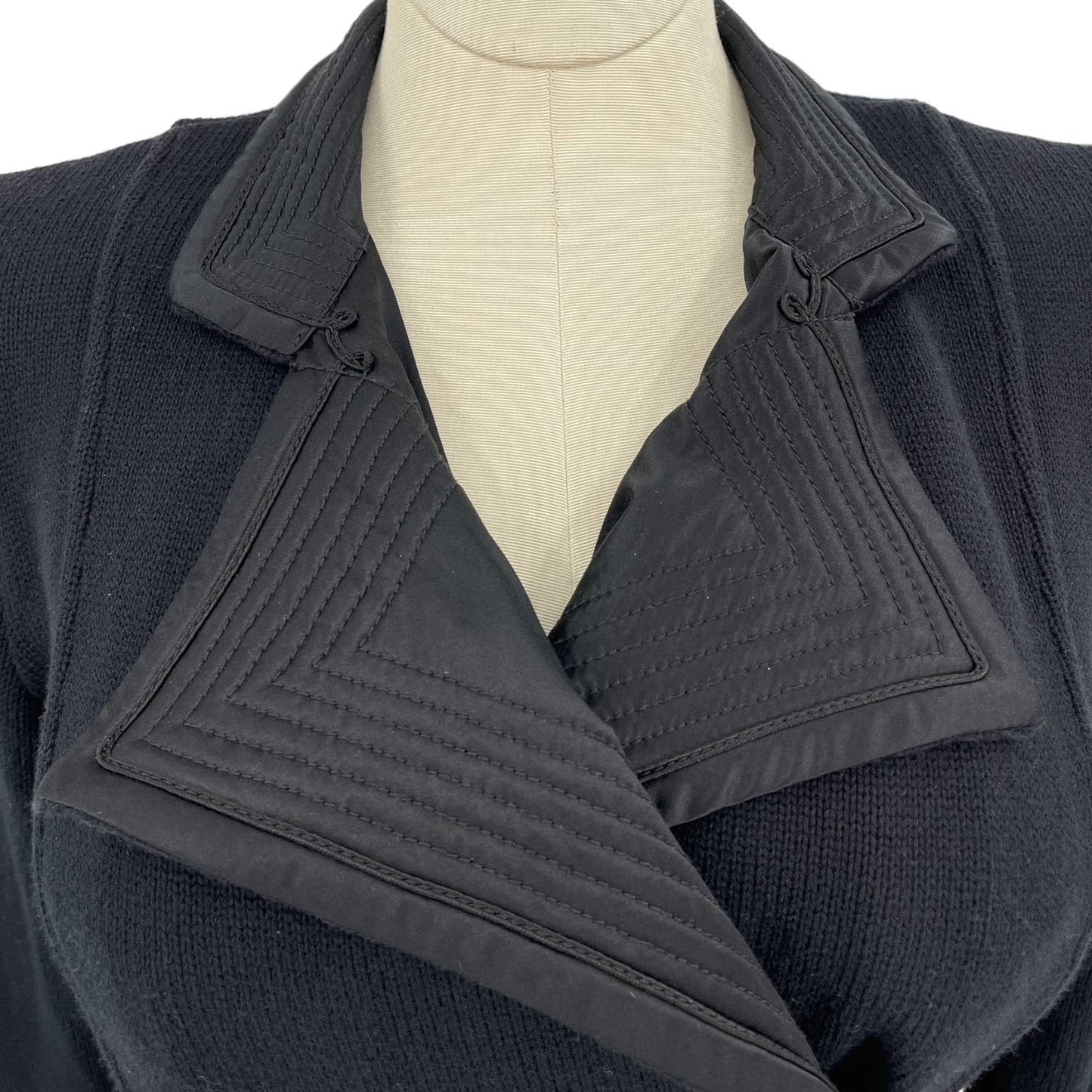 Vintage Y2K Black Cardigan Jacket Double Breasted Buttons Lauren Ralph Lauren L