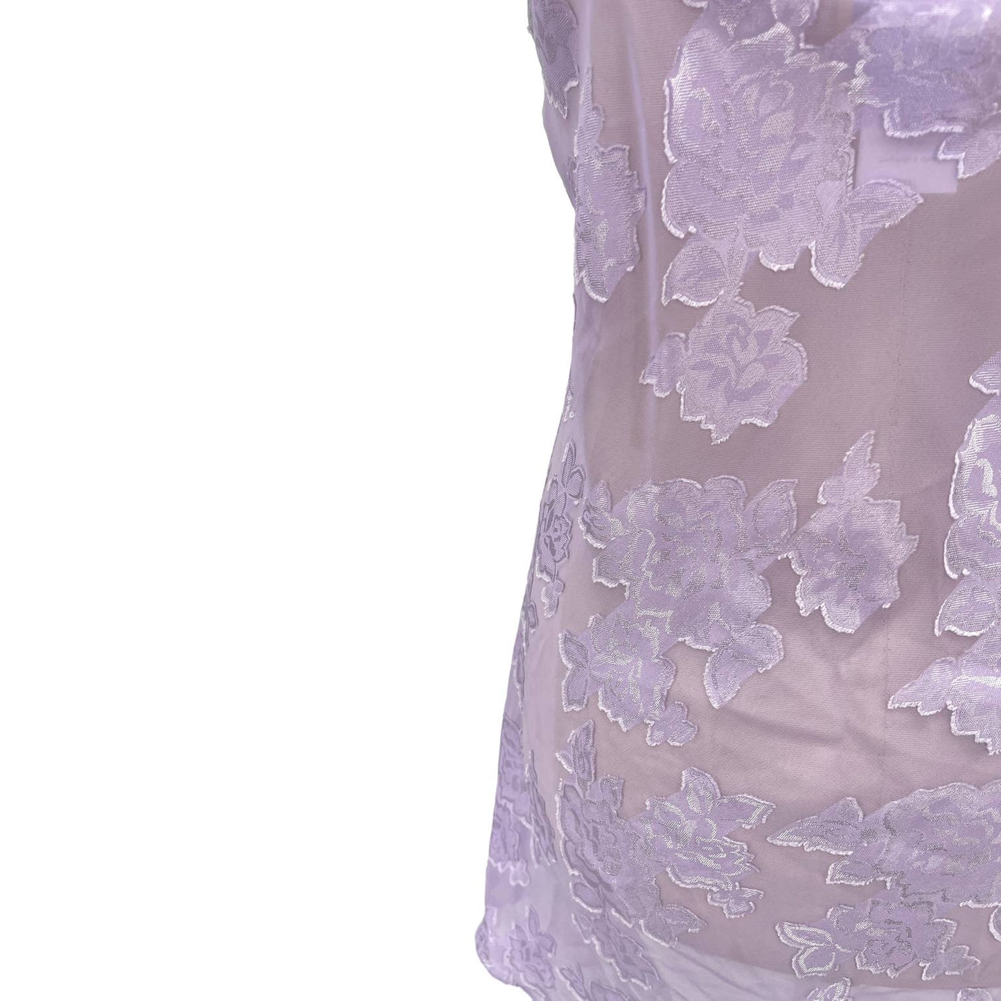 Vintage 90s Lavender Purple Burnout Nightgown Mini Floral Expressions Size L