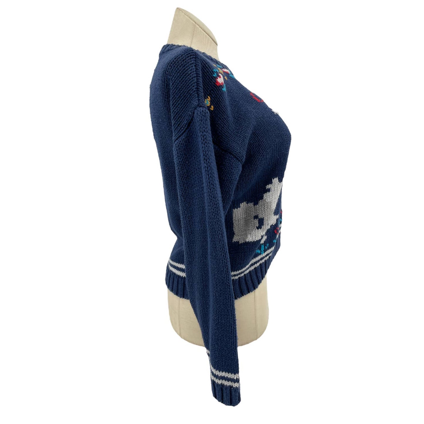 Vintage 80s Blue Sheepdog Sweater Cute Pullover Amancio Vestiti Sportivi Size L