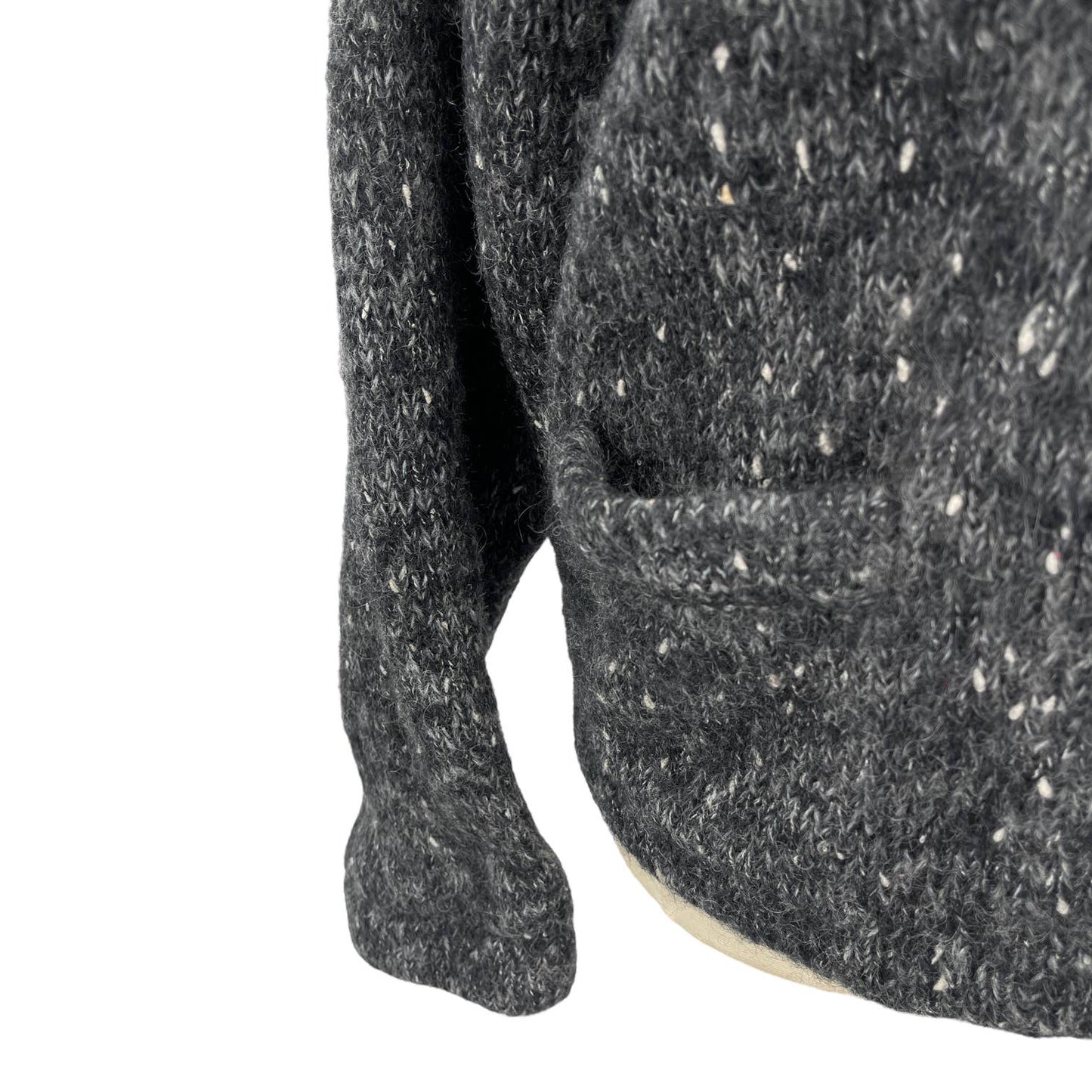 Vintage 80s Cardigan Gray with White Flecks Wool Mohair Blend by IB Diffusions