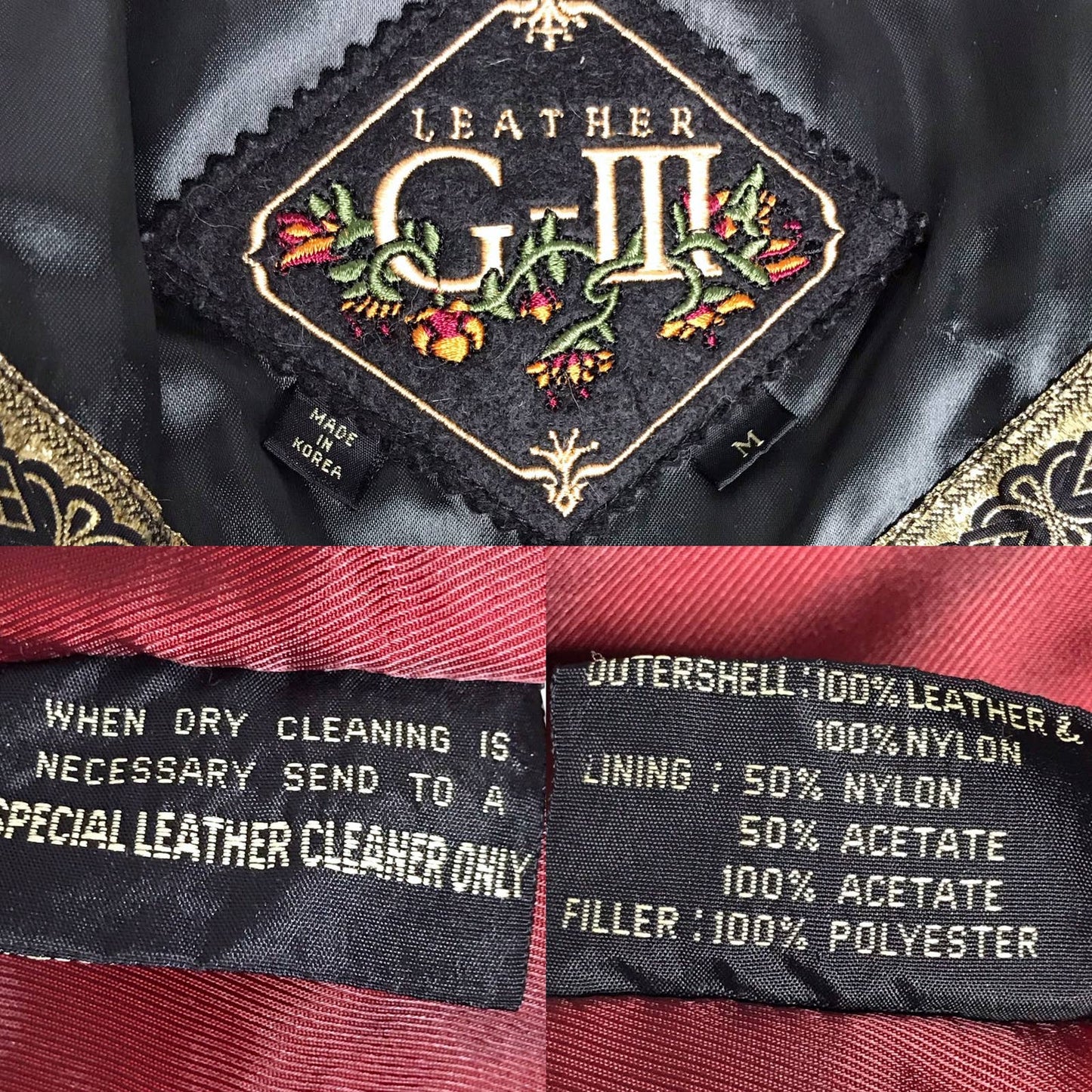 Vintage 90s Black Suede Leather and Velvet Jacket Grunge Patchwork GIII Size M