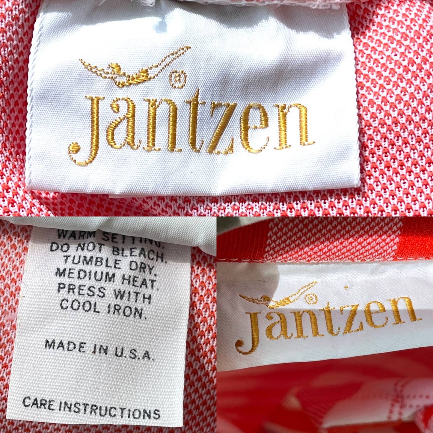 Vintage 70s Orange Plaid Maxi Skirt Set Pockets Anchor Buttons Jantzen Size M