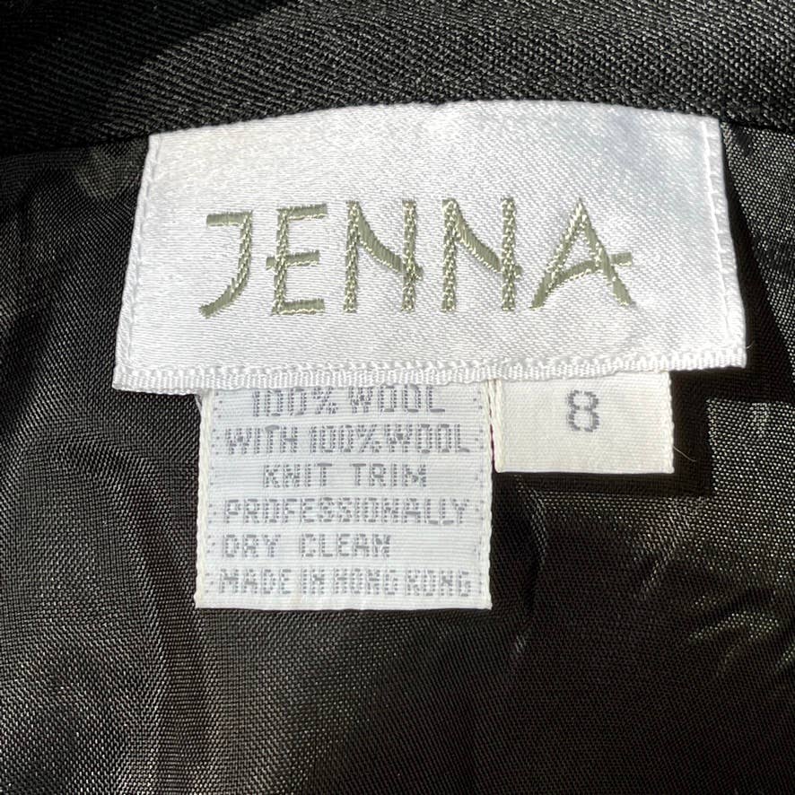 Vintage 80s Black Wool Maxi Skirt Pleat Front Belt Detail Classic Jenna Size 8