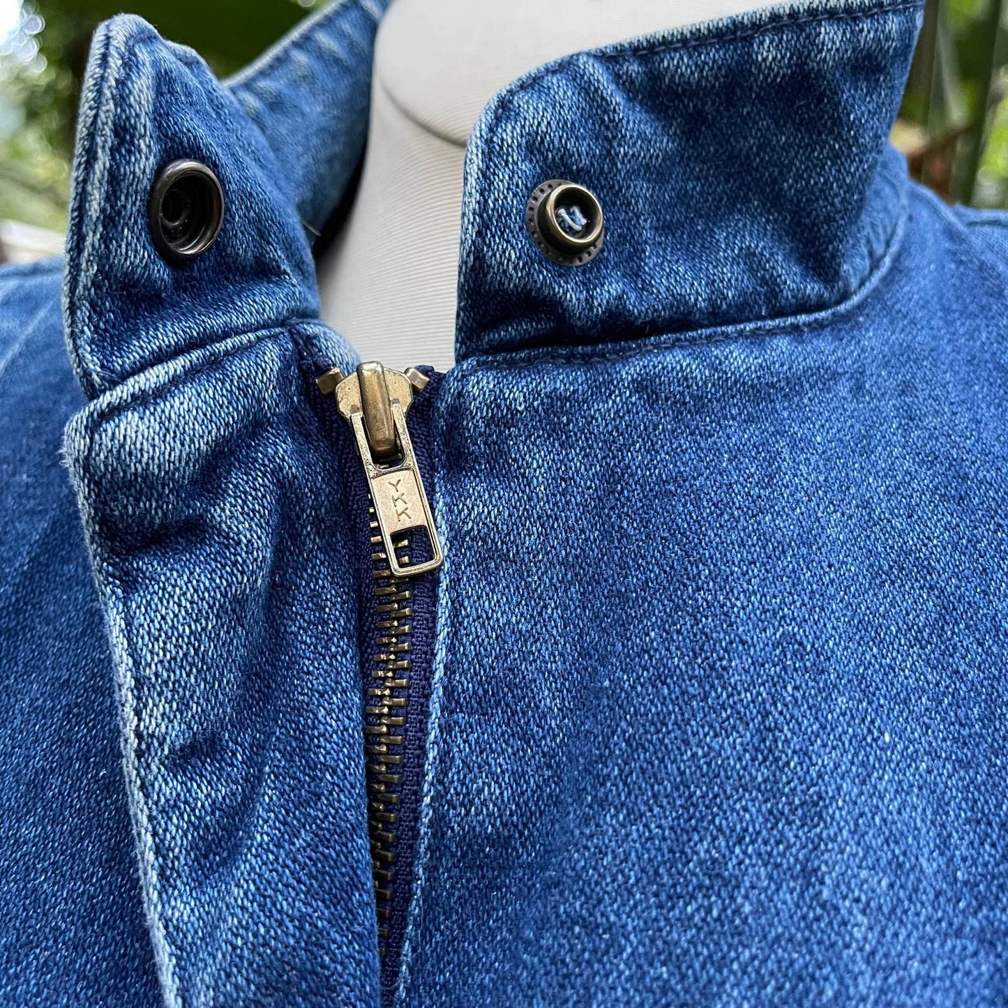 Vintage 80s Denim Jean Jacket Puff Sleeves Pockets Sergio Valente Size L