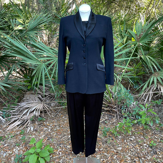 Vintage 90s 3 Piece Suit Set Tailored Boss Babe Sleeveless Pendleton Size 12