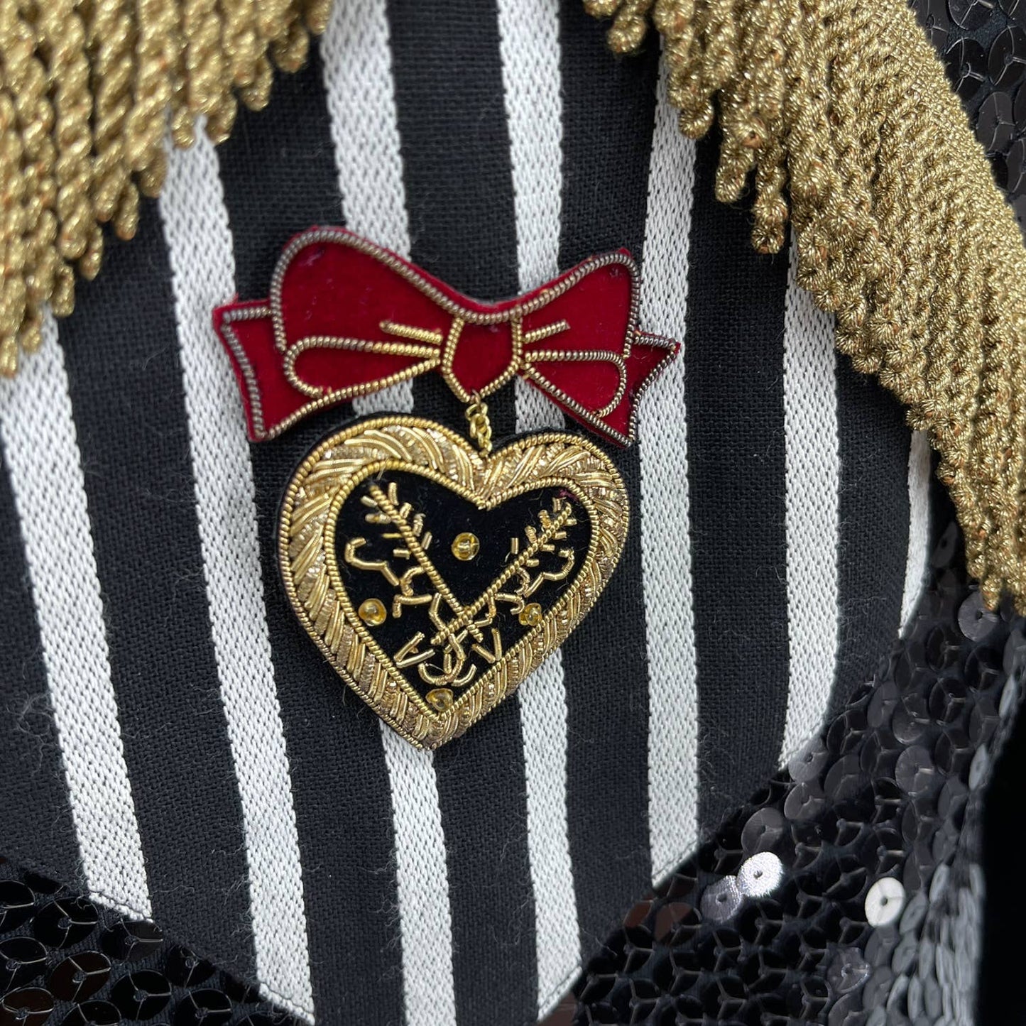 Vintage 90s Black Velvet Blazer Heart Buttons Medallion Militaria Criscione Sz S