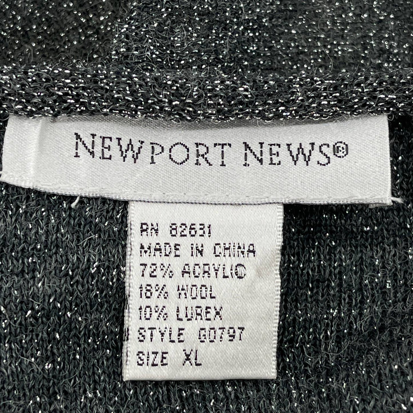 Vintage 90s Lightweight Silver Sweater Long Sleeves Newport News Size XL
